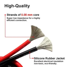 Mp-c002-04-083 Milapeak 16 Gauge Silicone Wire Spool 50 Feet Ultra Flexible High Temp 200 Black Red #2