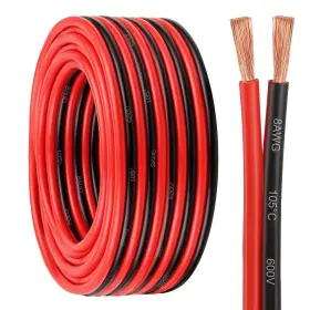 Mookeerf 706531242581 8 Gauge Wire 2 Conductors Copper Awg Battery Cable Oxygen Free 5 Ft