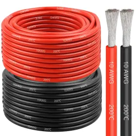 Silicone-wire-10awg-10ft Mookeerf 10 Gauge Silicone Wire 2 Pcs Ft Red Black Awg 10ft