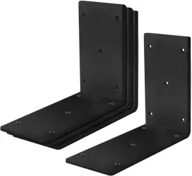 Cf0414-b-t4 Mountain Ark 4 Pcs 6 Inch Black Heavy Duty Steel Corner Braces 90 Degree Right