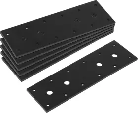Cf2802-b-t6 Mountain Ark 6 Pack Black Flat Straight Mending Bracket Plate 8-1/2 Inch X 2-3/8