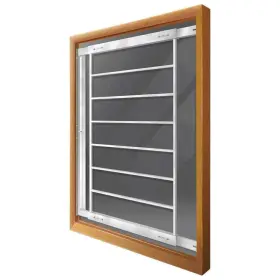 Mr. Goodbar 774003001127 8-bar Window Guard 21 Inch To 28 Adjustable Width Swing-away White