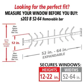 Wx1.5 Mr. Goodbar 774003003060 Window Security Bars 52 Inch D Adjustable Powder Coated Whites #2
