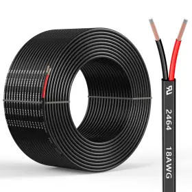 Cca-2464-18-30 Mziklr 18 Gauge 2 Conductors 30ft Electrical Wire Flexible Low Voltage Black