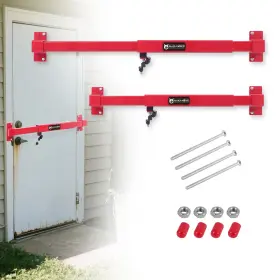 Nakaneko 2480 Door Security Bar-by The Entire Width Of Your Outward Opening Red