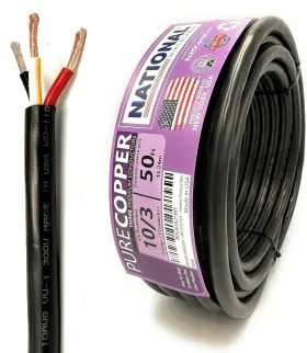 3-conductor National Wire&cable 646361141794 And 10 Awg Premium Copper 10awg-3c Black