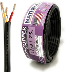 National Wire&cable 646361141817 - 12 Gauge 3 Conductors Premium 12awg-3c Black