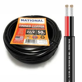 National Wire&cable 646361150468 - 22/2 Tinned Copper 50 Ft 22-gauge 2 Conductor