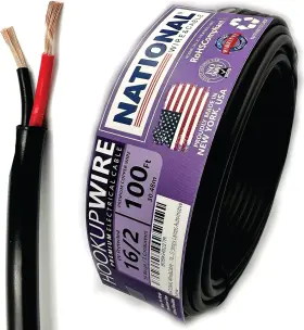 Nathw162c4br National Wire&cable And 16 Awg 2-conductor Premium Copper 16awg-2c Black
