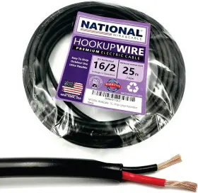 Nathw162o4br National Wire&cable And 16 Awg 2-conductor Premium Copper 16awg-2c Black