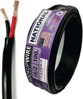 Nathw182c4br National Wire&cable - 18 Gauge 2 Conductors Premium 18awg-2c Black