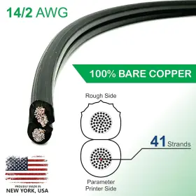 Natlw142d4b National Wire&cable 14/2 Low Voltage Landscape Lighting 14-gauge Black #2