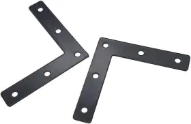 Nfzunw-11 Nfzunw 712288452678 20 Pcs Black Flat Corner Brace Brackets 80mmx80mm Metal Right Angle #2