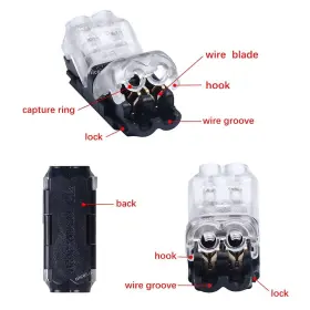 Nicelux 778299534796 Low Voltage Electrical Wire Connectors 2 Pin No Wire-stripping Required #2