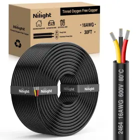 10322 Nilight 30ft 16 Gauge 3 Conductor Electrical Wire 16awg-30ft