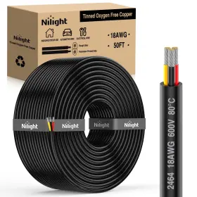 10325w Nilight 50ft 18 Gauge 3 Conductor Electrical Wire 18awg-50ft