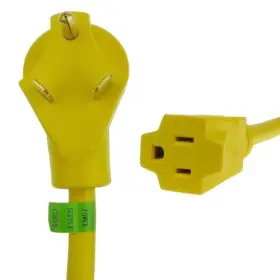 30m15f Nu-set Nu-cord Rv Dogbone Adapter 30-amp Male M - 15-amp F Gold