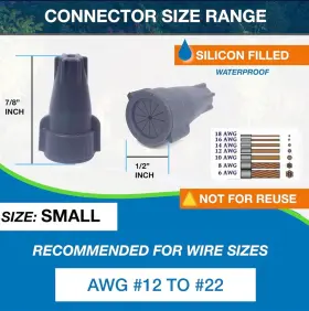 Jw10 One Stop Outdoor 50 Pack 12-22 Awg Premium Waterproof Wire Connectors Small #2