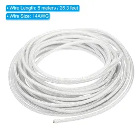 Pta220618tt0047 Patikil 26.3ft 14awg High Temperature Wire -60-350 Degrees White #2
