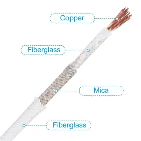 Pta220618tt0047 Patikil 26.3ft 14awg High Temperature Wire -60-350 Degrees White #3