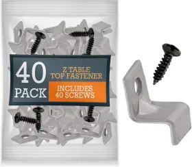 Performore 662921007386 40 Pack Z Table Top Fasteners With Screws Heavy Duty Black