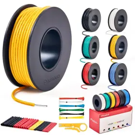 Ean0721248989796 Plusivo 20 Awg Solid 6 Colors Each 23ft/7m Black Red Yellow Green Blue White