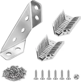 Pr-1e003-24 Plusroc 24-pack Universal Stainless Steel Furniture Corner Connectors Silver