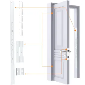 L24w117cm01 Porohom 5-piece Door Reinforcement Set For Jamb Frame And Hinges Lock Security Doo