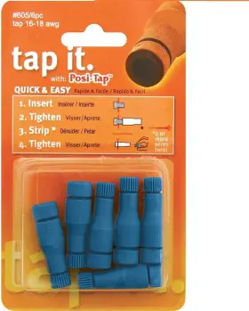 605-6 Posi-tap Lockitt 6pc Pack #605/6 16-18 Awg Blue