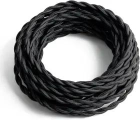 Prunlla 445019540551 25ft Fabric Cloth Covered Lamp Twisted Wire Vintage 18/2 Industrial Elec