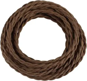 Mml-jihgoy474 Prunlla 25ft Fabric Cloth Covered Lamp Twisted Wire 25 Ft Chocolate Brown