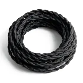 Pl-cctw-01 Prunlla 25ft Fabric Cloth Covered Lamp Twisted Wire Vintage 18/2 Black