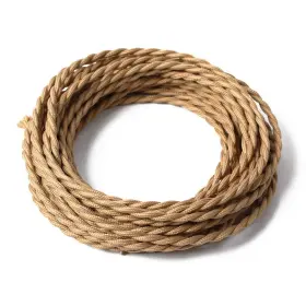 Prunlla Pl-cctw-13 25ft Fabric Cloth Covered Lamp Twisted Wire Vintage 18/2 25 Ft Khaki
