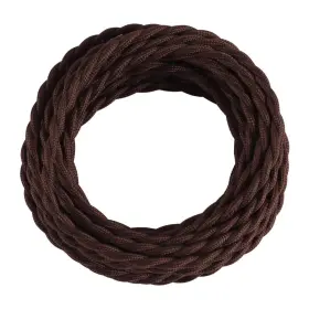 Prunlla Pl-cctw-14 25ft Fabric Cloth Covered Lamp Twisted Wire 25 Ft Mahogany Brown