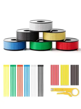 Pudkle 22awg-32.8ft 6 22 Gauge Wire 197ft Stranded Silicone Electrical 32.8ft 22awg-6c