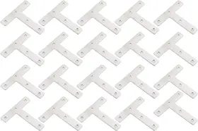 Pxyelec 744430905633 20pcs Angle Plate Corner Brace Flat T Bracket 3.15 X Inch Silver