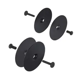 Qiuruoo 712490485242 2 Pack Black Door Hole Cover Plate 2-5/8 Inch Diameter Round Knob