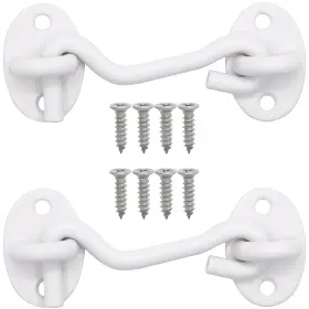 Qjzxuezhen 750226122832 2pcs 3 Inch Barn Door Lock Cabin Hook Eye Latch Gate Swivel Window