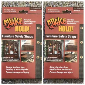 4162 Quake Hold 2 New Packages Secure Furniture Earthquake Safety Straps Brown