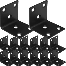 Redovant 747301842761 20pcs Stainless Steel Angle Brackets 1.5 Inch X1.5 Black L