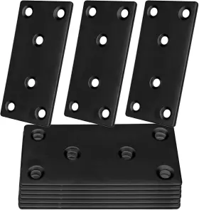 Redovant 747301842822 20pcs Black Flat Mending Plates 3-1/8 Inch Stainless Steel 80mm-3.15inch