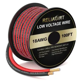 Reliagint 756839616232 18 Guage 100ft Electric Wire For Low Voltage Application Led 18awg