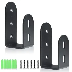 Riuog 768479421237 Door Security Bar Heavy Duty Barricade Brackets For 2 X 4 Lumber Open