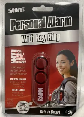 Sabre 023063809014 Personal Alarm With Key Ring Red Loud 120 Db Alert Rainn Self Defense New
