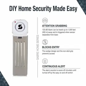 Sabre 023063809342 Wedge Door Stop Security Alarm With 120 Db Siren #2