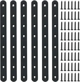 Aj300x25b-6p Sayayo Straight Bracket For Braces 12 X 1 Inch 300x25mm-6pcs Black