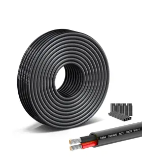 Ul2464-22 Schdra Ul2464-22/2-8m 22 Awg 2 Conductor Electrical Wire-26.25ft Stranded Pvc 26.25ft Black