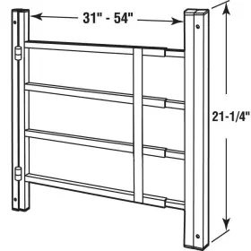 S-4782 Segal Window Guard 31 Inch X54 X21 4-bar Horizontal Painted Carbon Steel Hinged #2