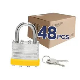 Sg-l4840-y Sg-hz Lock Laminated Keyed Padlock 1-9/16 Inch 40mm Alike 48 Pack Yellow