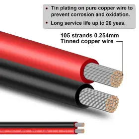 Shirbly2468 Shirbly 728040369580 10 Gauge Wire 20ft Tinned Copper Wire-2 Conductor Parallel 10awg #2